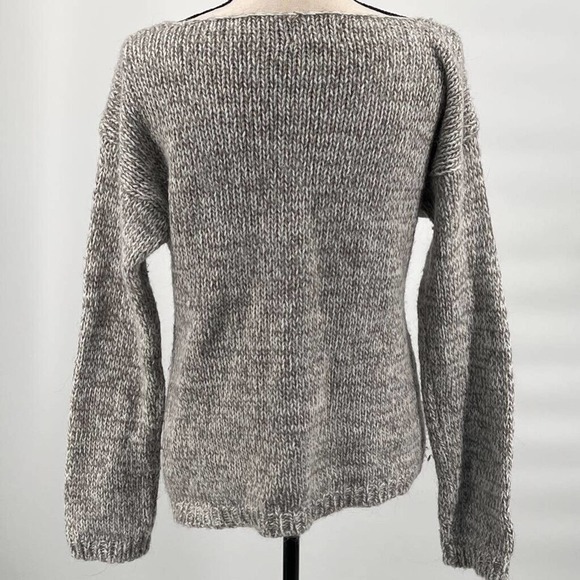 Berretti Womens Pullover Sweater Beige‎ Gray Marled Wool Alpaca Cable Knit L - Picture 4 of 8